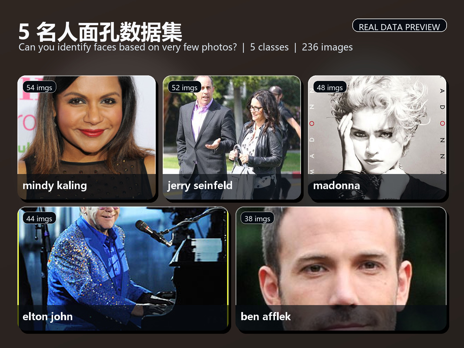 5 名人面孔数据集