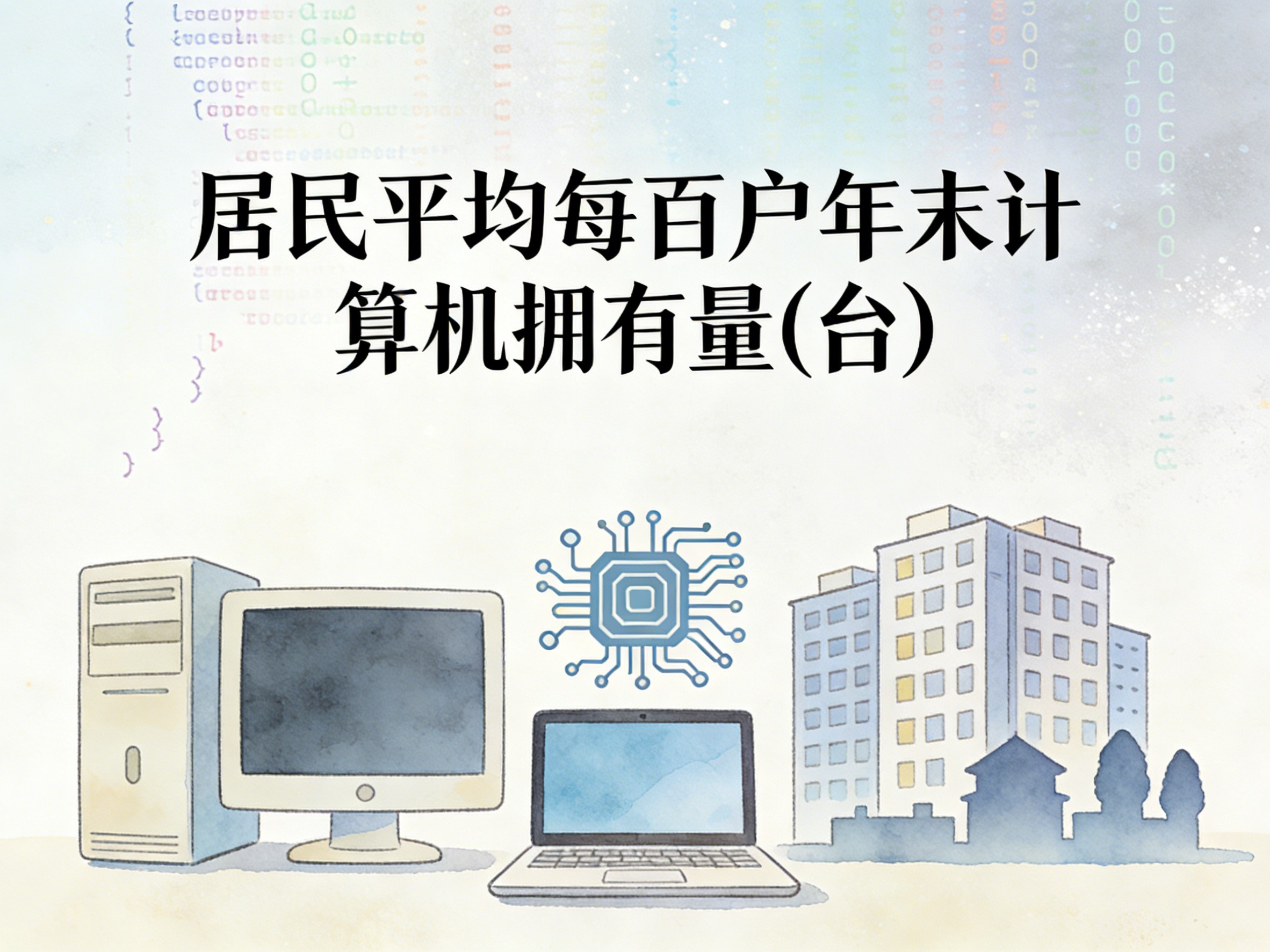 2015-2024年中国居民平均每百户年末计算机拥有量数据集