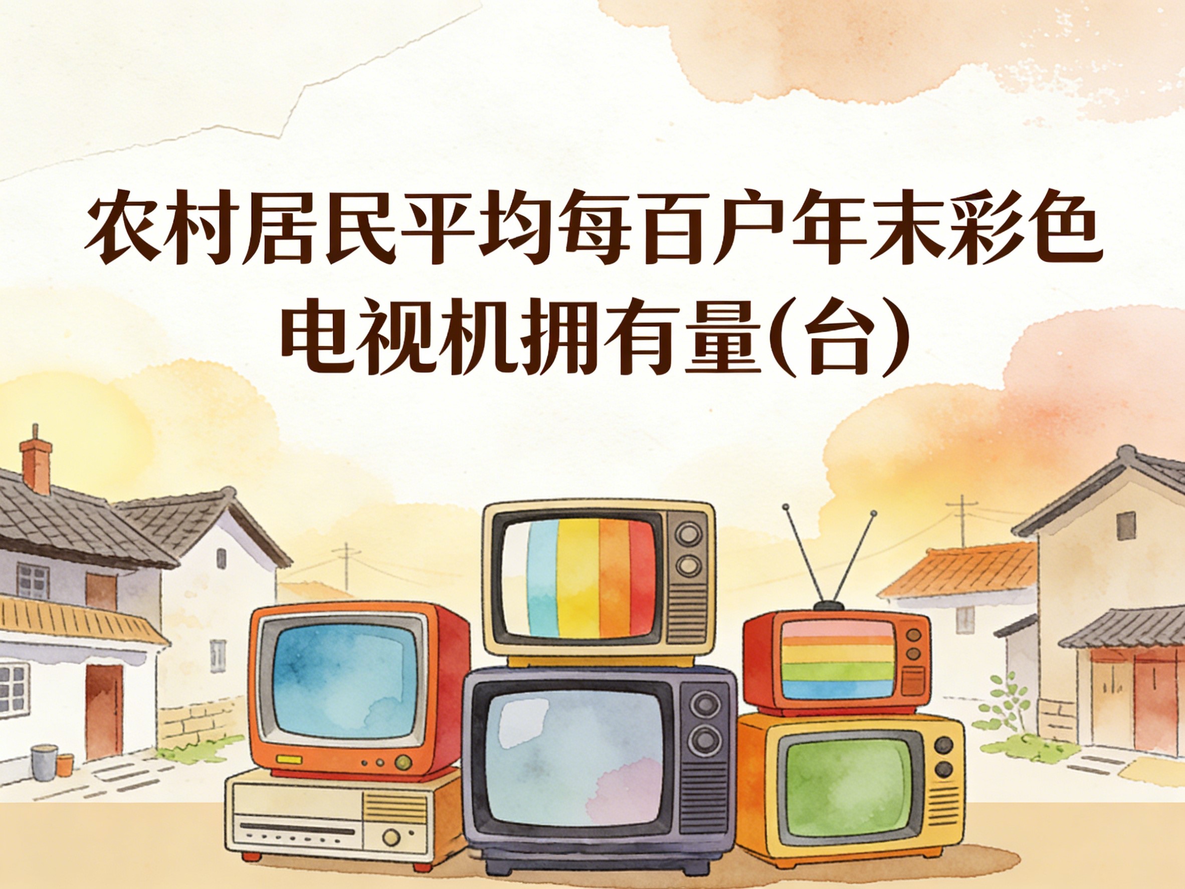 2015-2024年中国农村居民平均每百户年末彩色电视机拥有量数据集