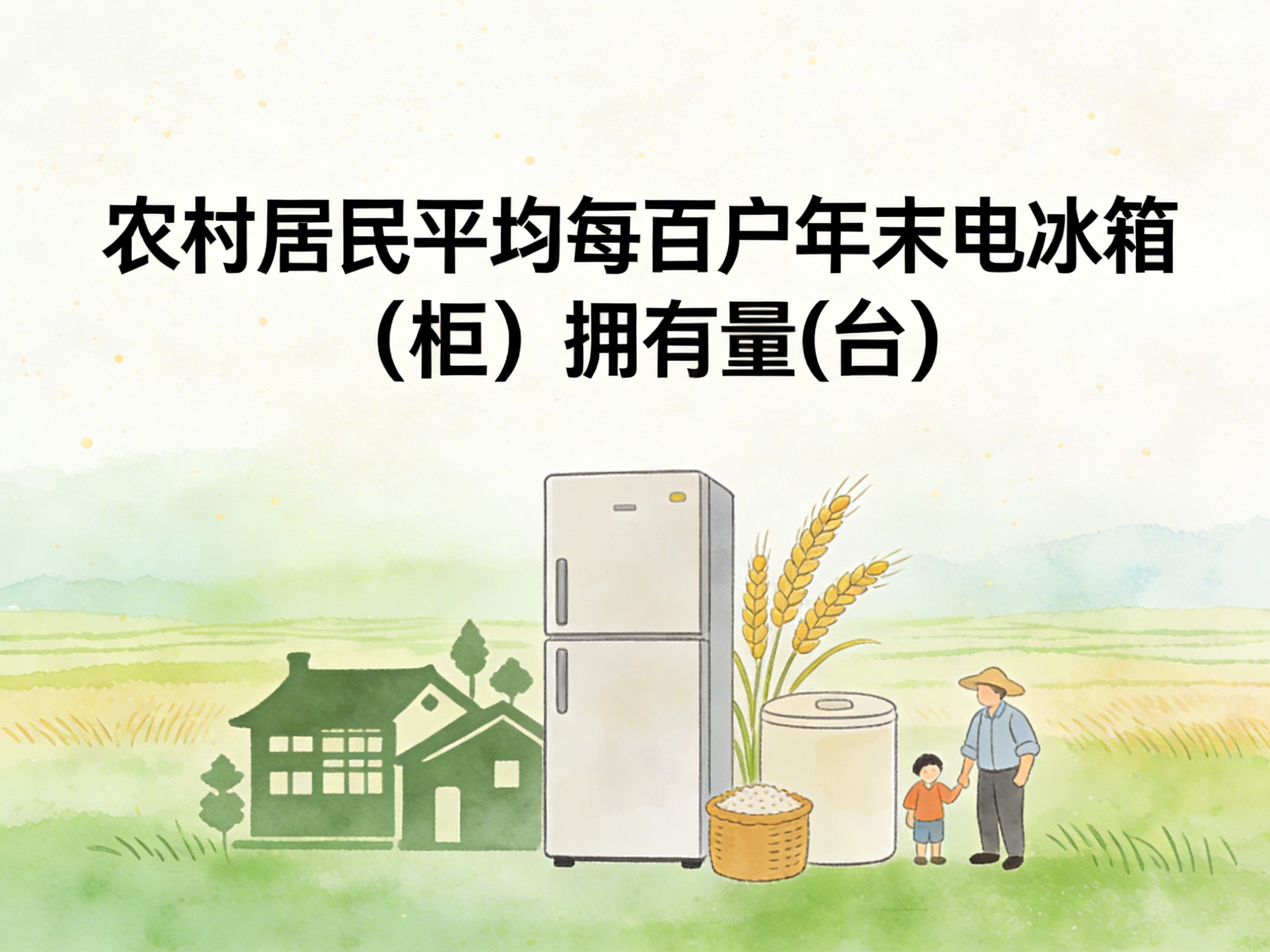 2015-2024年中国农村居民平均每百户年末电冰箱（柜）拥有量数据集