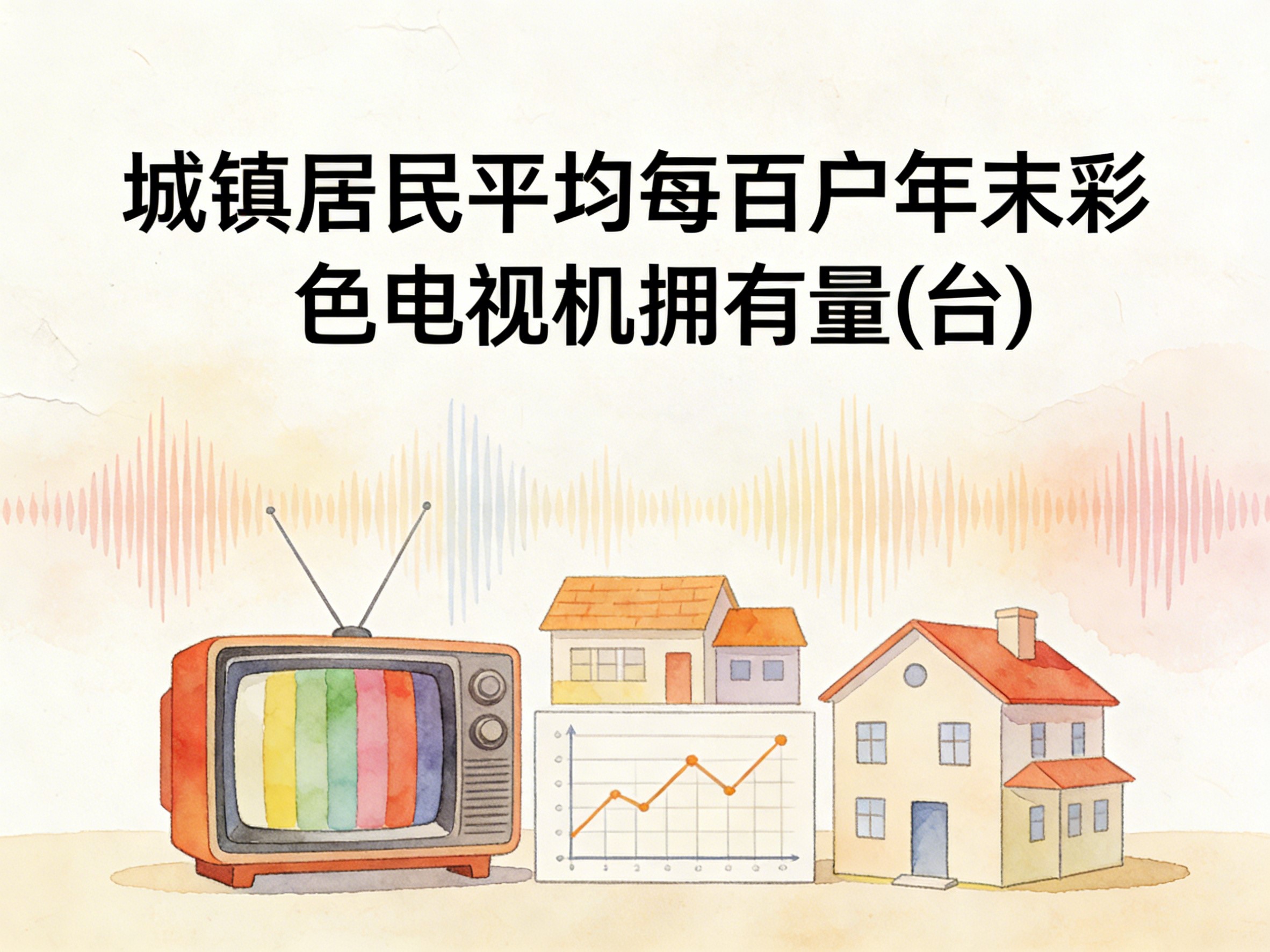 2015-2024年中国城镇居民平均每百户年末彩色电视机拥有量数据集