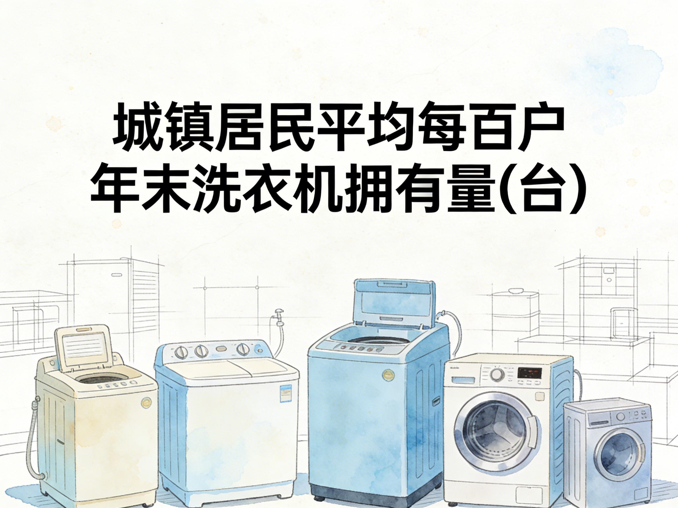 2015-2024年中国城镇居民平均每百户年末洗衣机拥有量数据集