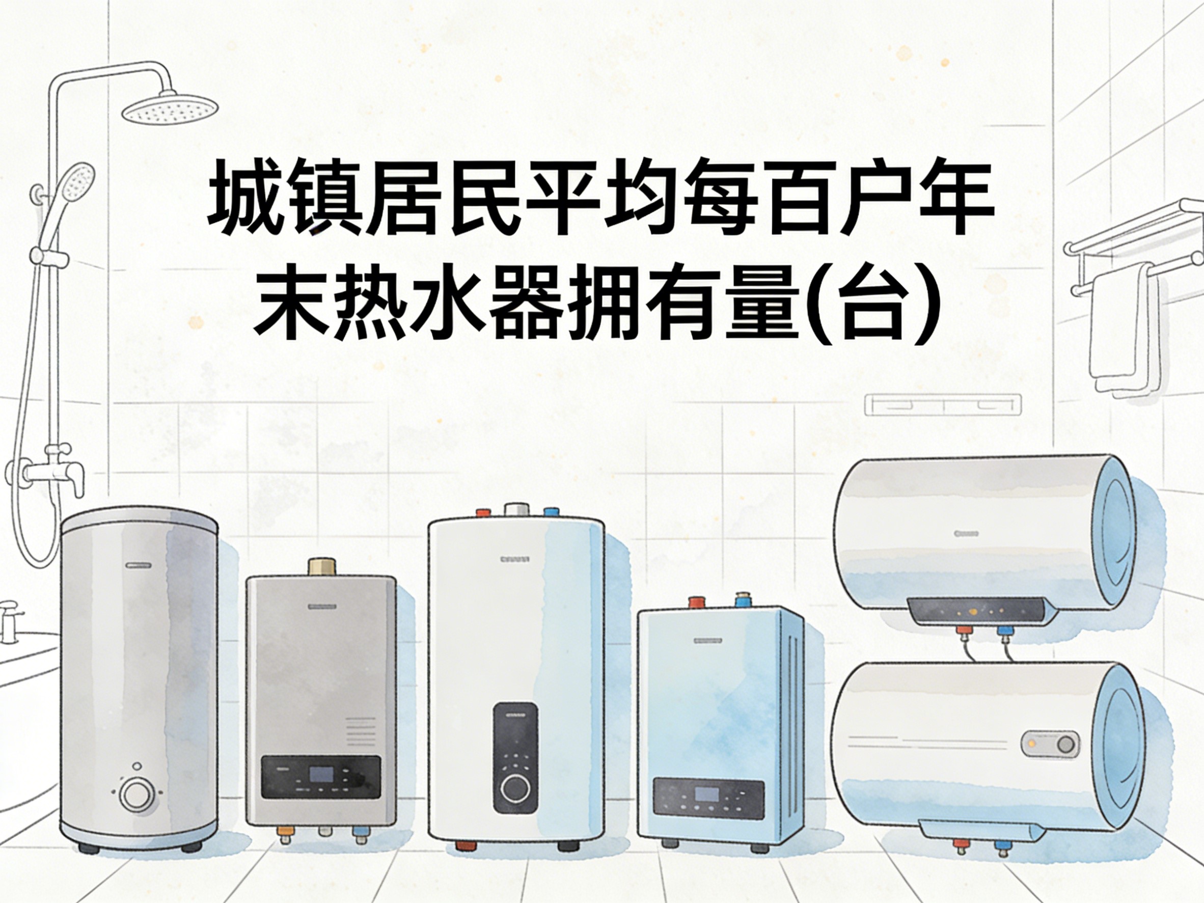 2015-2024年中国城镇居民平均每百户年末热水器拥有量数据集