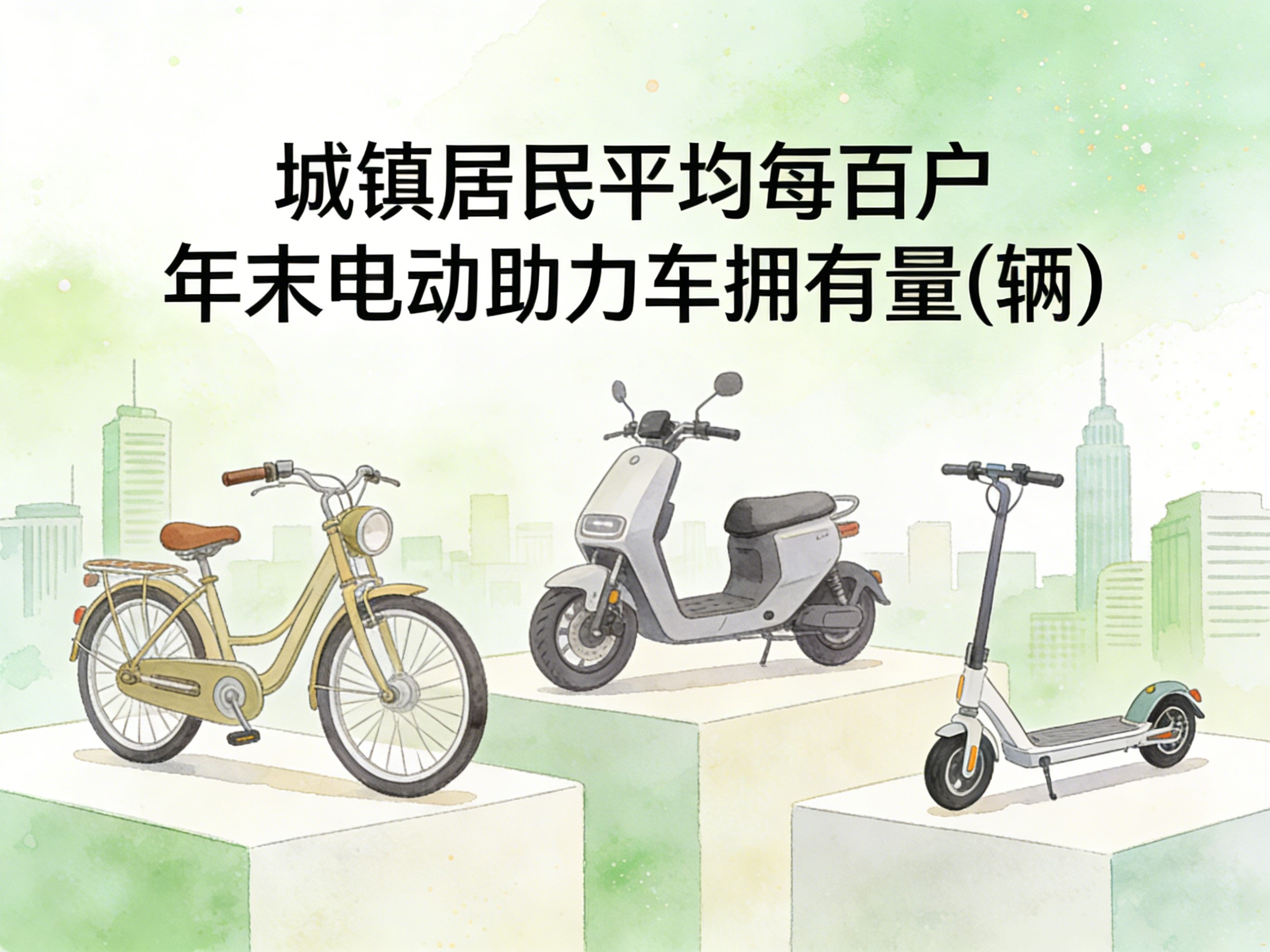 2015-2024年中国城镇居民平均每百户年末电动助力车拥有量数据集