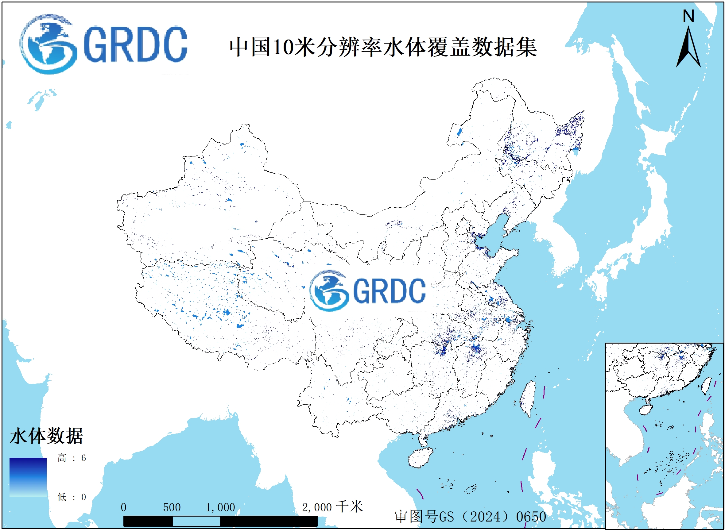 2020年中国10米分辨率水体覆盖数据集