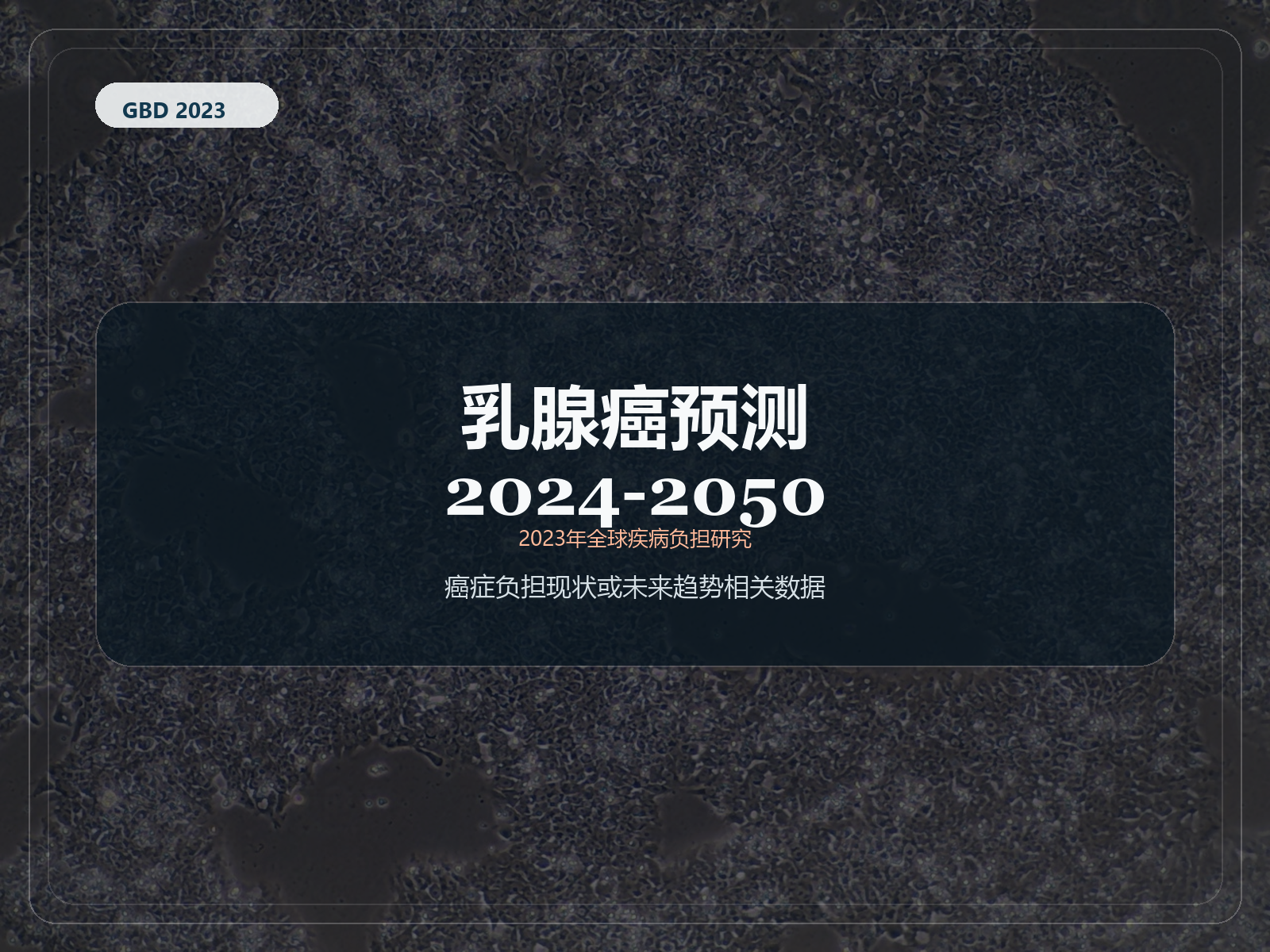2023 年全球疾病负担研究 2024-2050 年乳腺癌预测