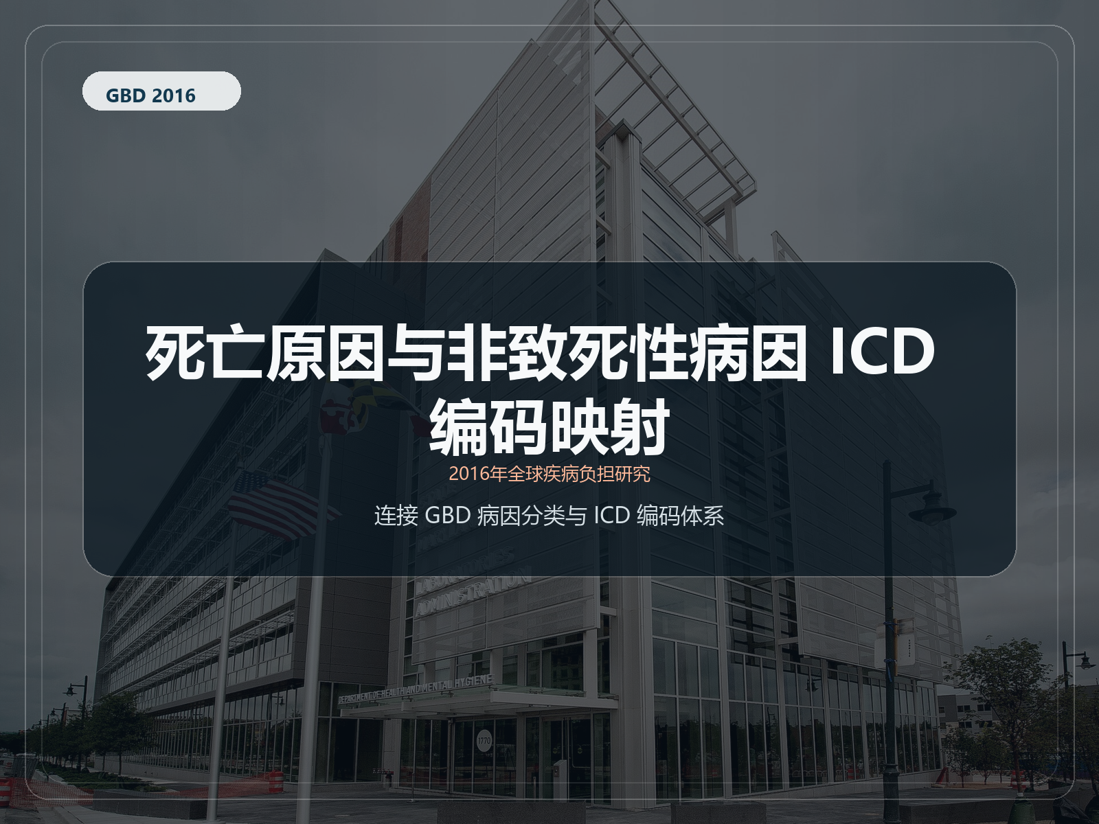 2016 年全球疾病负担研究 与 ICD 代码对应的死亡原因和非致命原因