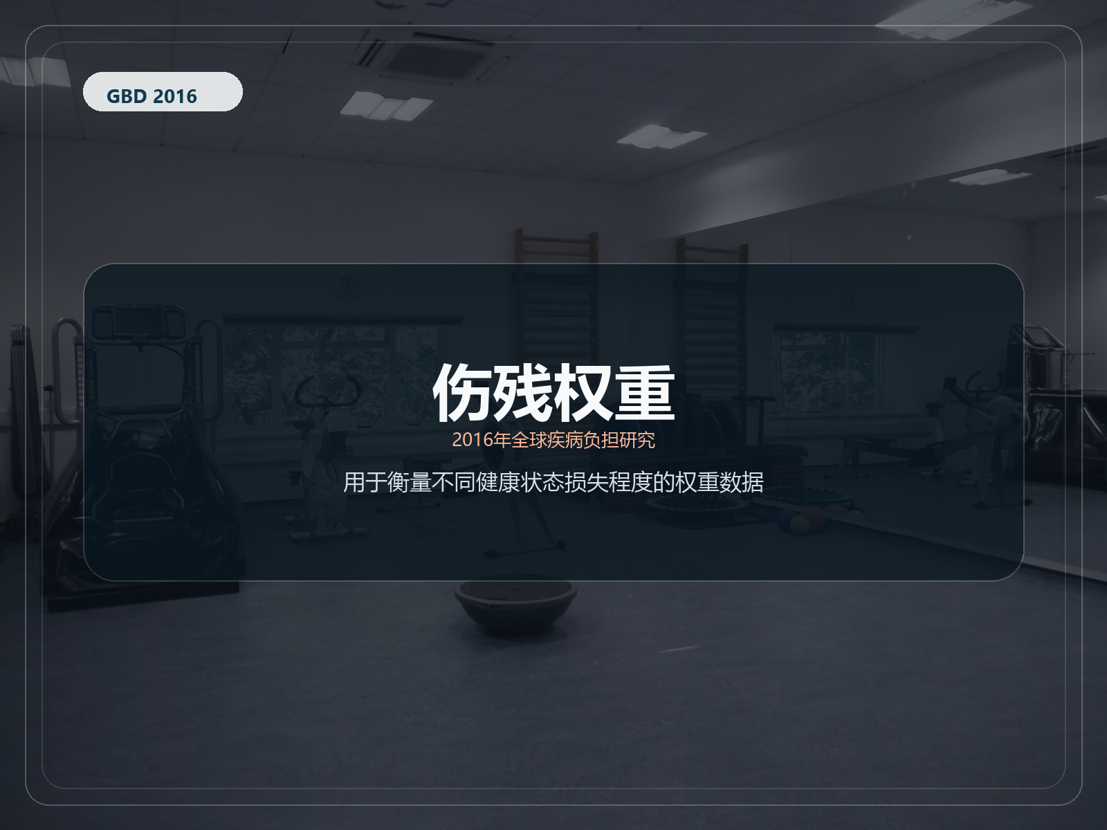 2016 年全球疾病负担研究 残疾权重