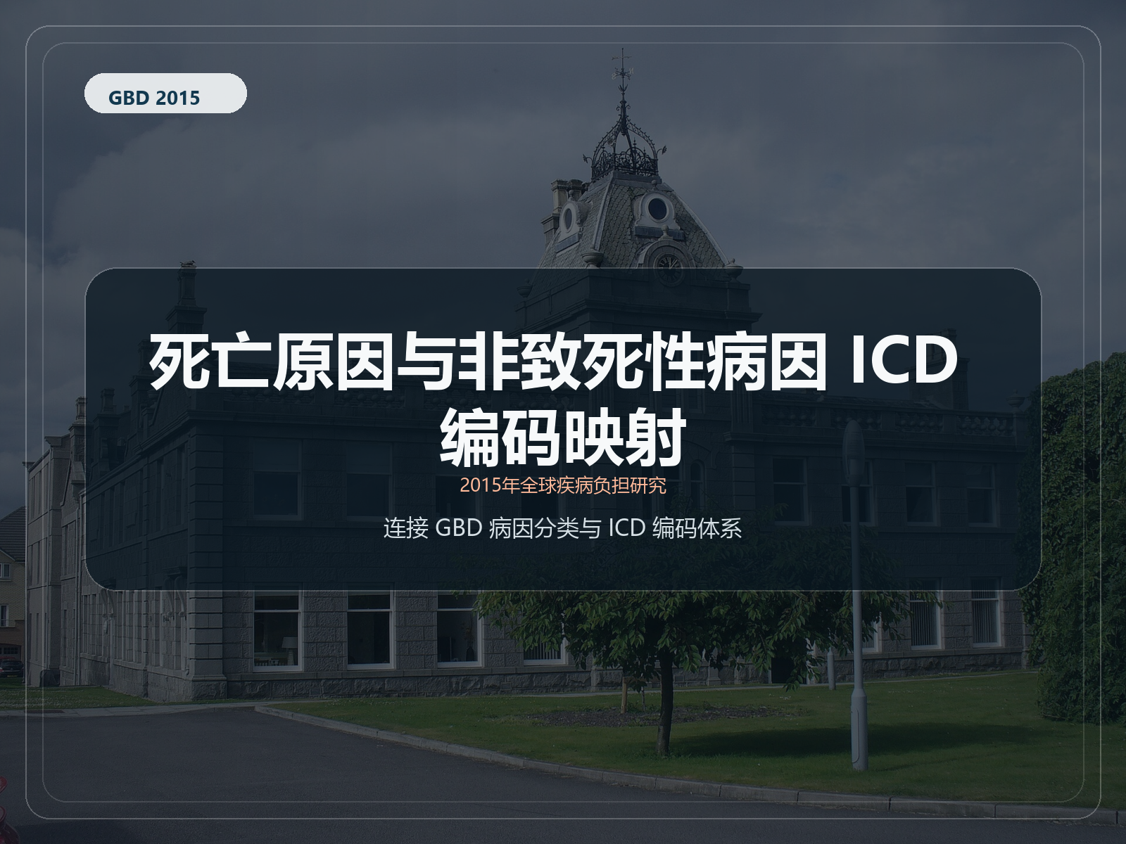 2015 年全球疾病负担研究 与 ICD 代码对应的死亡原因和非致命原因