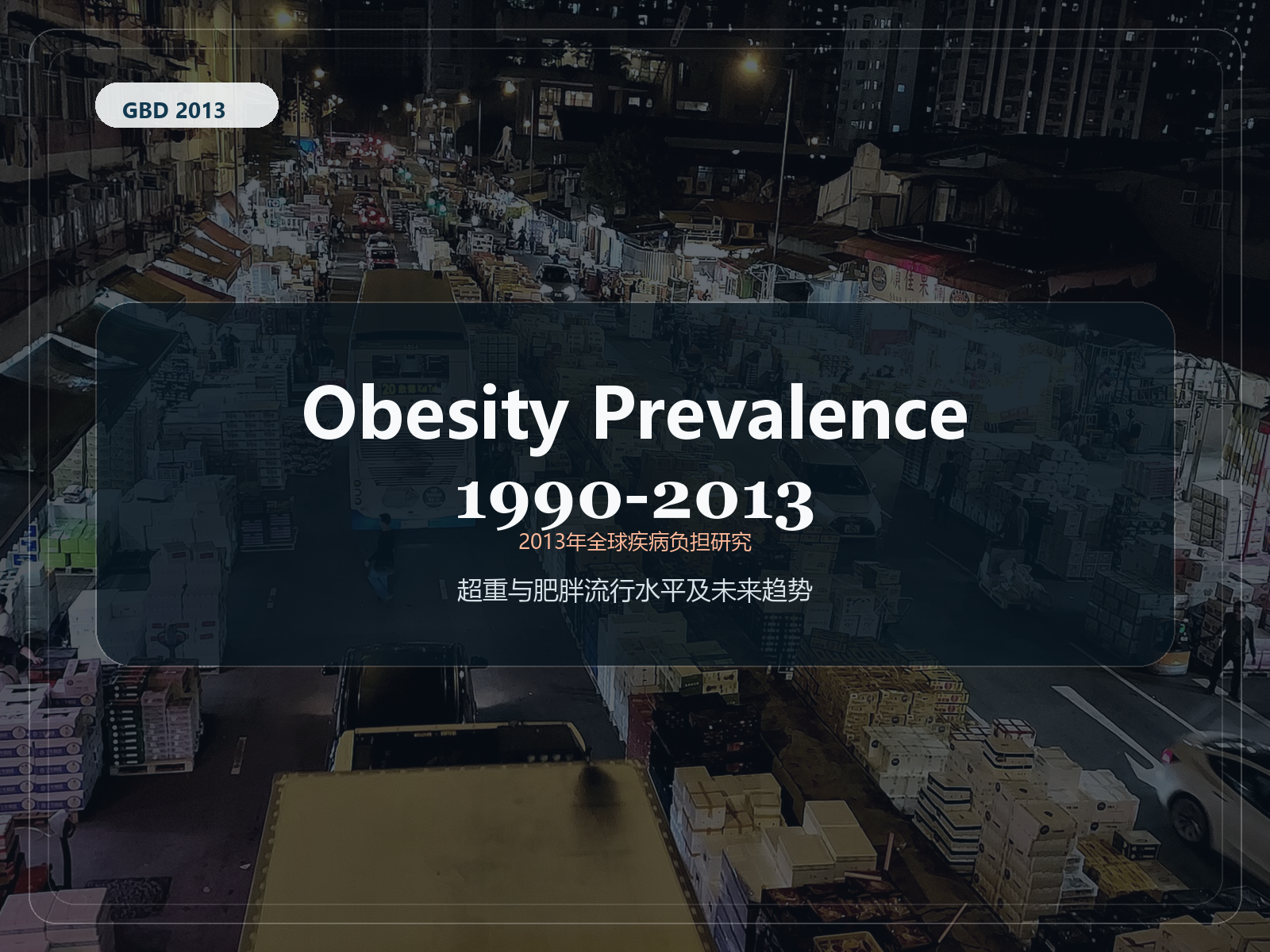 2013 年全球疾病负担研究 1990-2013 年肥胖率