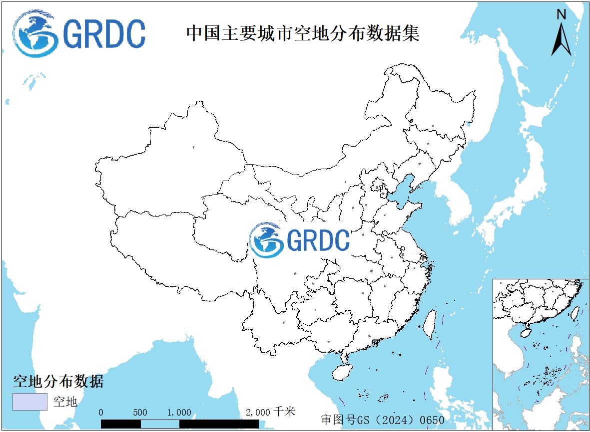 2019年中国主要城市空地分布数据集