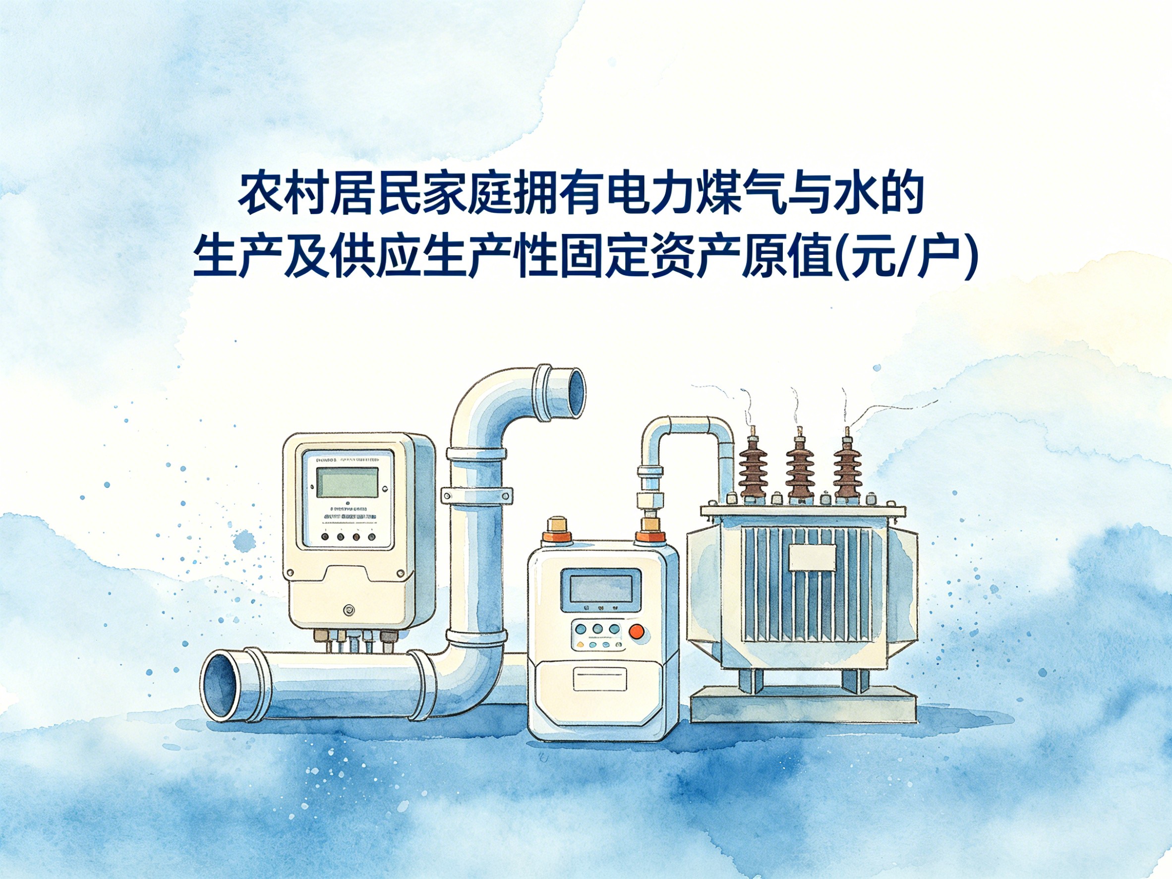 2003-2012年中国农村居民家庭拥有电力煤气与水的生产及供应生产性固定资产原值数据集