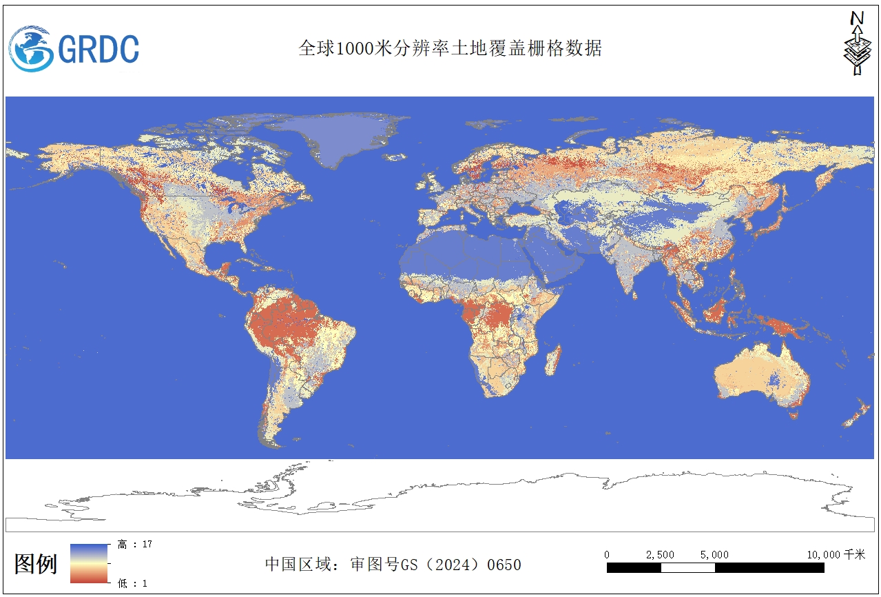2000-2020年全球1000米分辨率土地覆盖栅格数据集