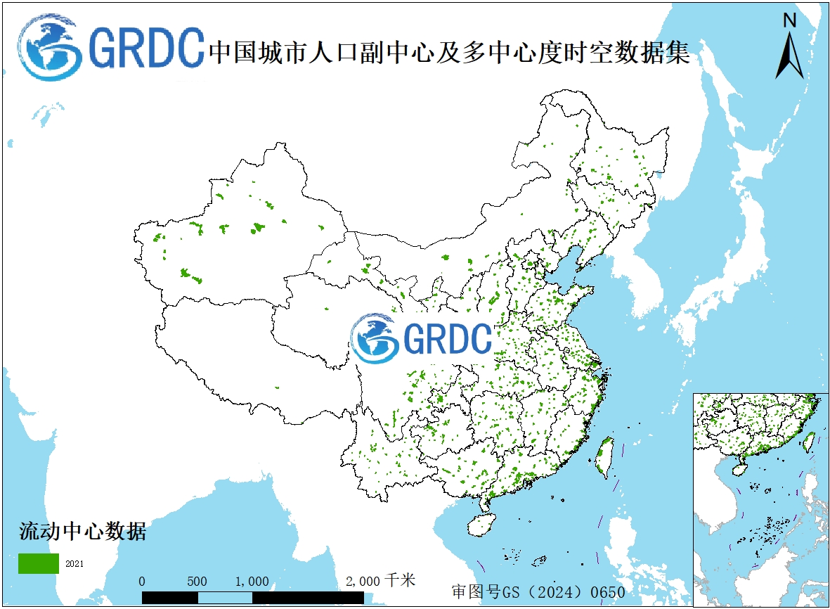 2001-2021年中国城市人口副中心及多中心度时空数据集