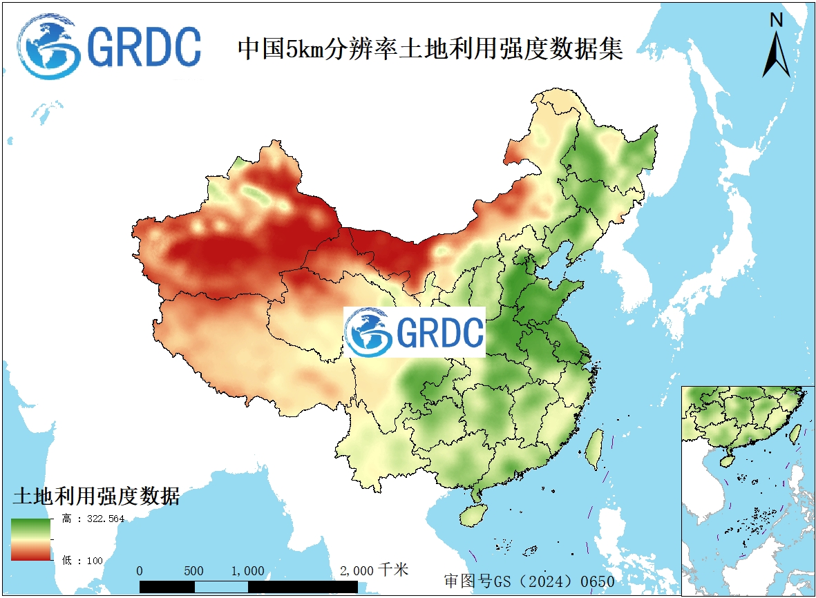 1992-2022年中国5km分辨率土地利用强度数据集