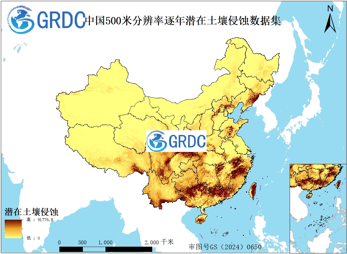 基于RUSLE模型的2000–2025年中国逐年500米分辨率潜在土壤侵蚀数据集
